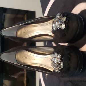 BCBG Black Suede Heels Size 8.5
